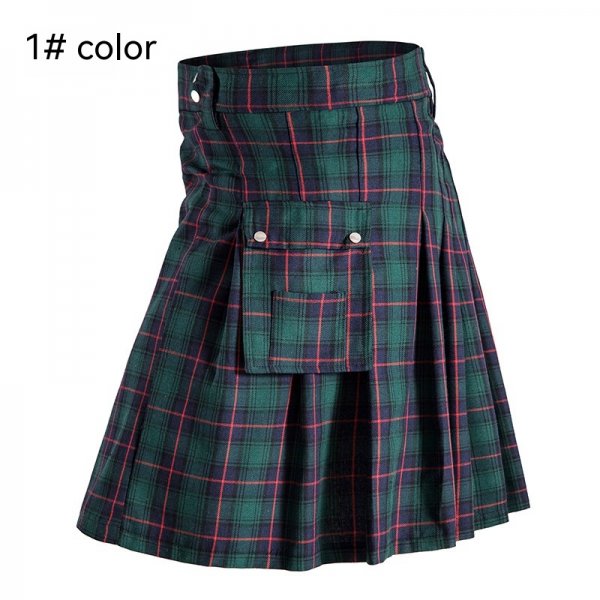 Traditional Scottish Highlands Plaid Festival Pleated Skirt