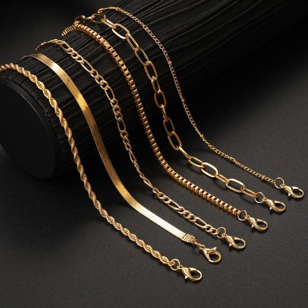 Simple Metal Multi-layer Bracelet Six-piece Set