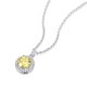 Round Cake Pendant Yellow Moissanite Necklace