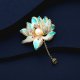 Senior Sense Elegant Temperament Enamel Painted Dripping Oil Lotus Brooch